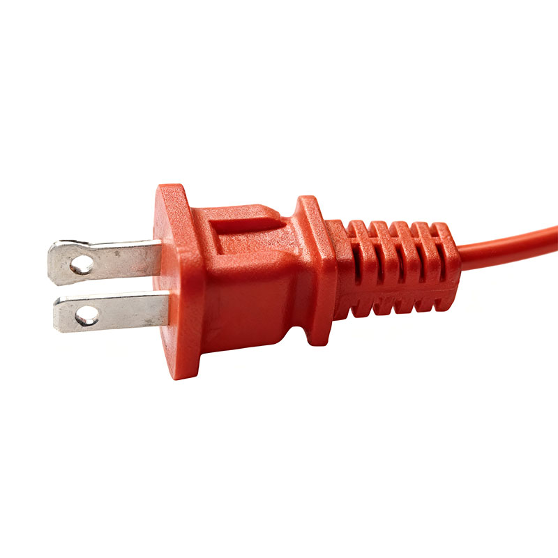 Amerikansk standard 2 pins flat plugg 2 pins rund strømledning