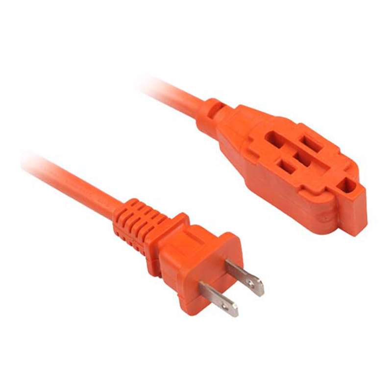 Bright oransje multi-uttak utendørs skjøteledninger med 2-pinners amerikansk plugg FP-670, FP-671