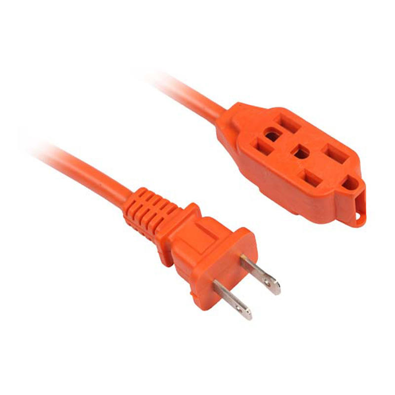 Bright oransje multi-uttak utendørs skjøteledninger med 2-pinners amerikansk plugg FP-670, FP-671